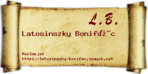 Latosinszky Bonifác névjegykártya